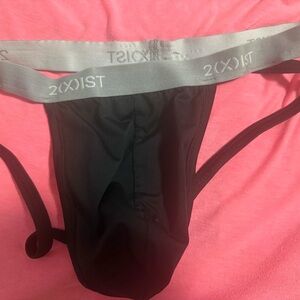 2(X)IST Black and  Gray Jockstrap